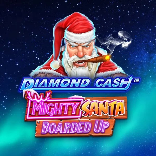 Diamond Cash Mighty Santa Boarded Up by Greentube, showcased at sankran-casino.com – game logo