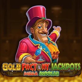 Gold Factory Jackpots Mega Moolah logo by Aurum Signature Studios at Sankra Casino
