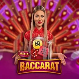 Mega Baccarat slot logo by Pragmatic Play at Sankra Casino